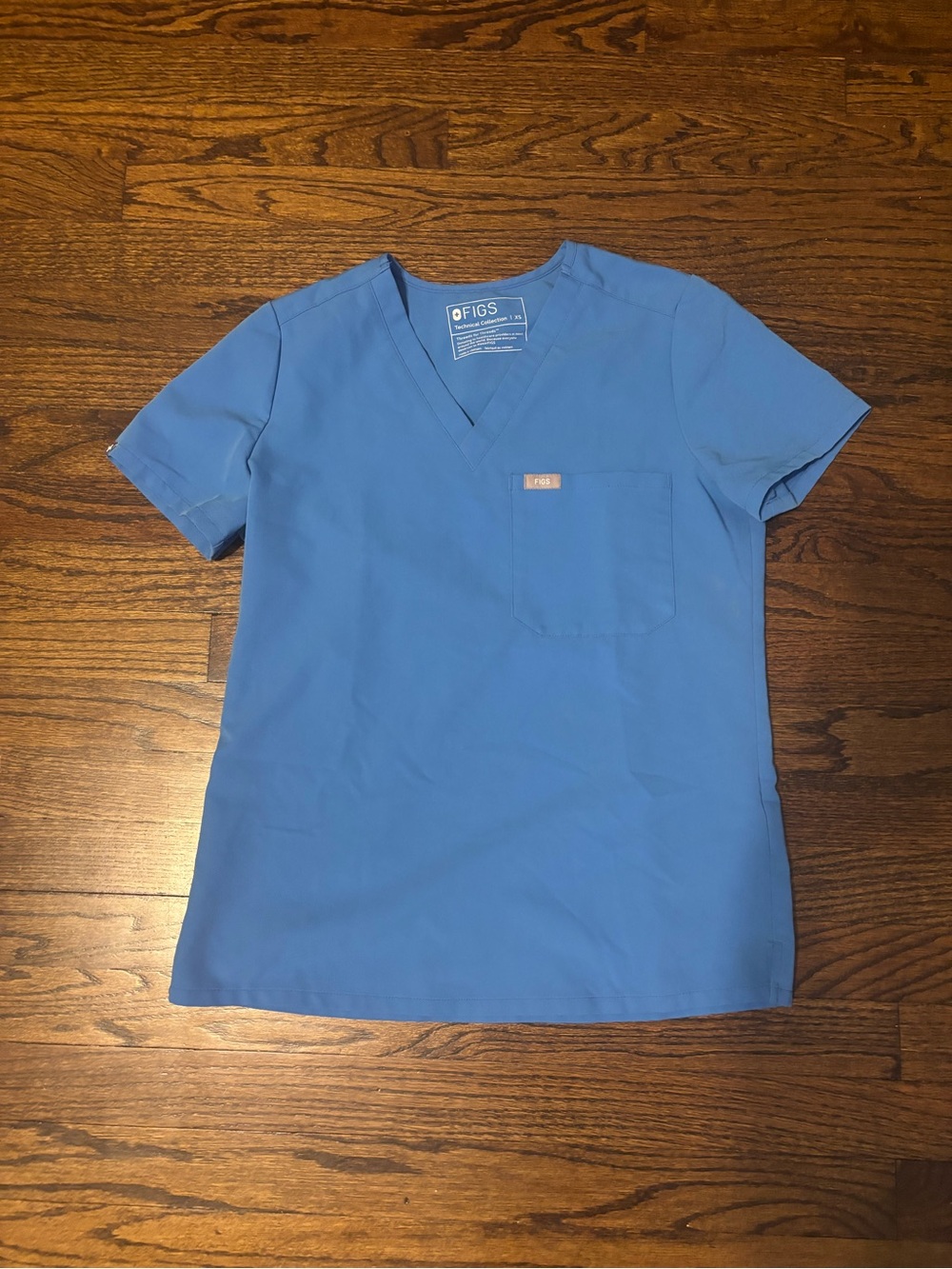 Figs Blue Catarina One Pocket Short Sleeve V Neck Scrub Top XS